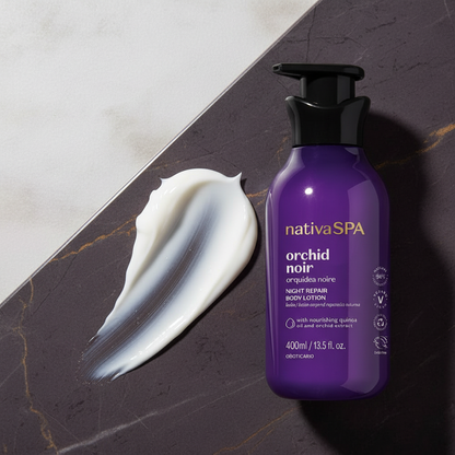 Loção Noturna Nativa SPA Orquídea Noire - Demonstração de textura