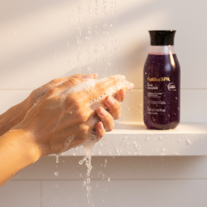 Savon Nativa Spa Uva Merlot – application sous la douche