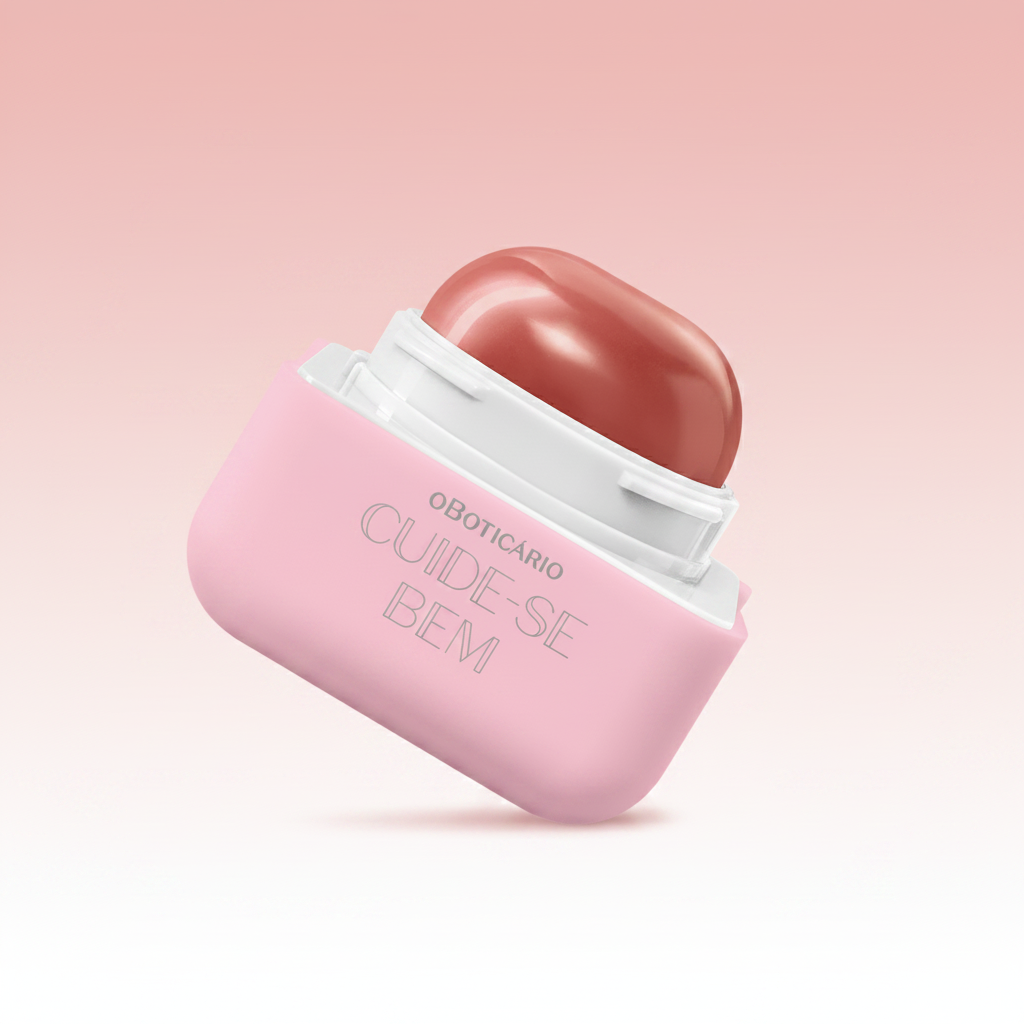 Hidratante Labial Rosa Nude Cuide-se Bem Deleite fundo degradê rosa