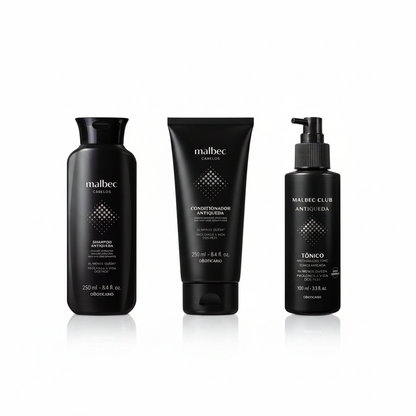 Kit Malbec Cuidados Antiqueda fundo branco estúdio clean