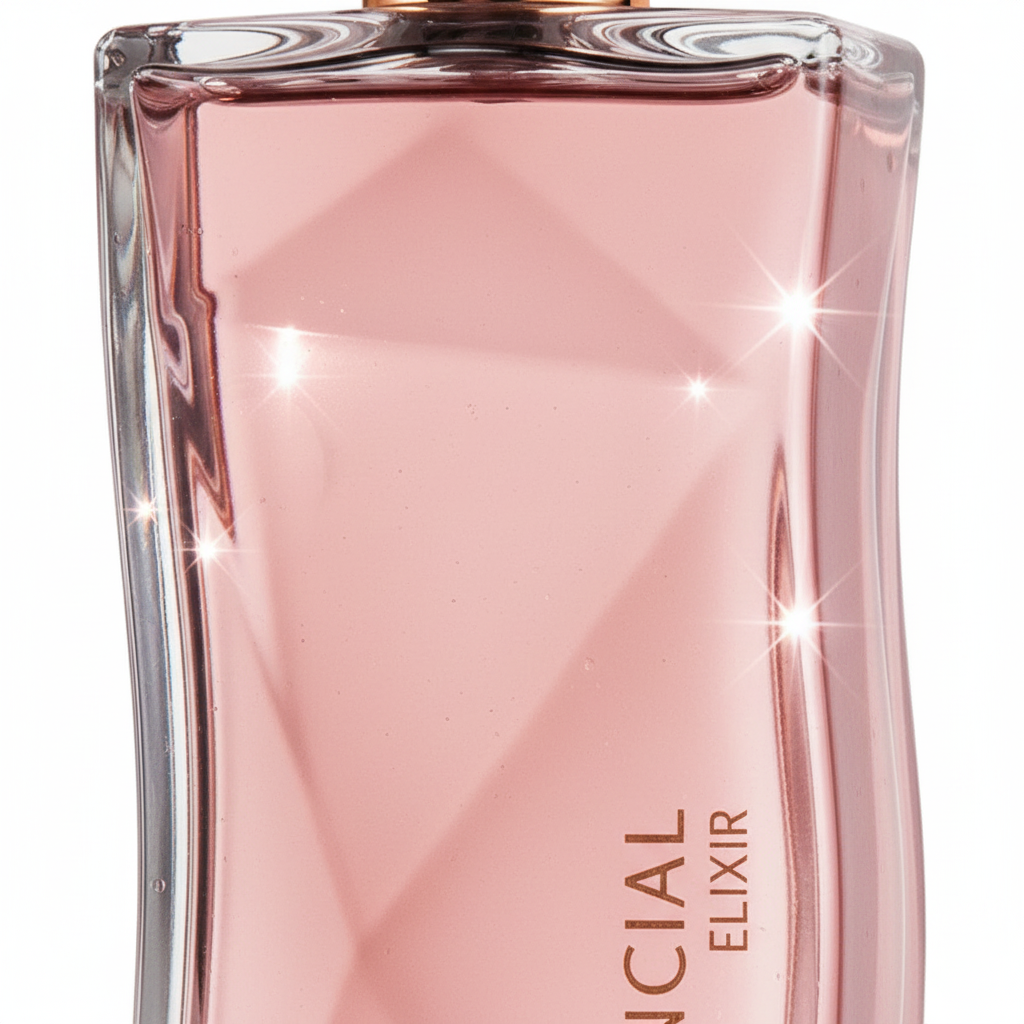 Essencial Elixir Féminin - Détail texture élégante du flacon