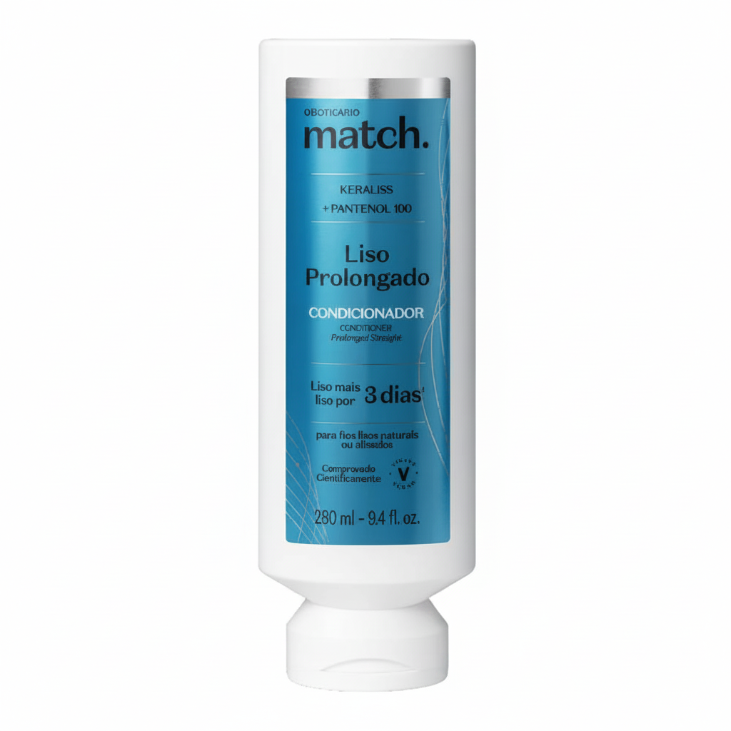 Condicionador Match Liso Prolongado 280ml - fundo branco