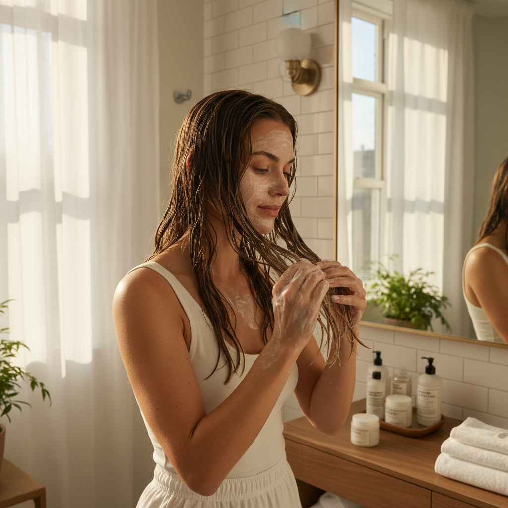 Application du masque - moment d'utilisation naturel