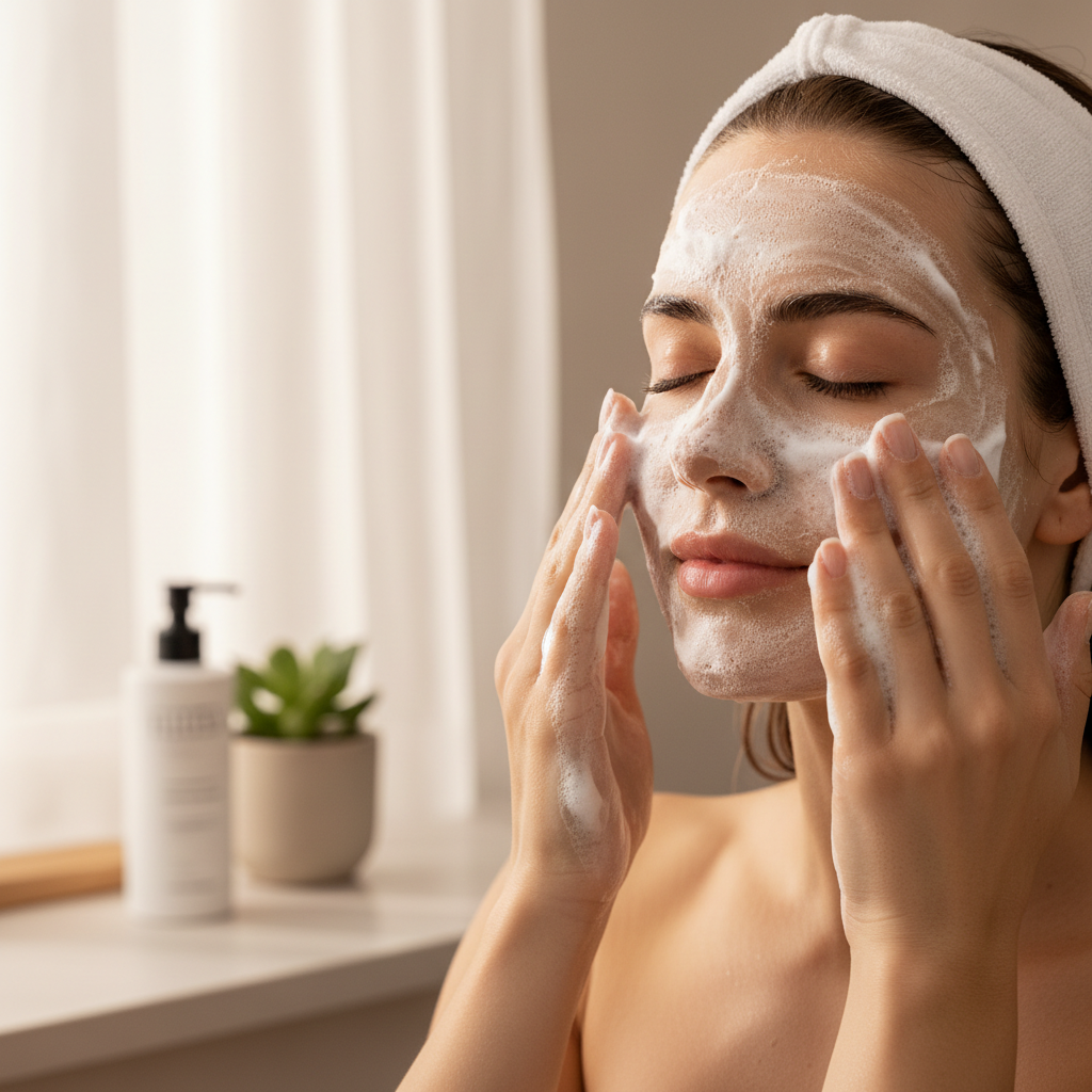 Application de la mousse nettoyante