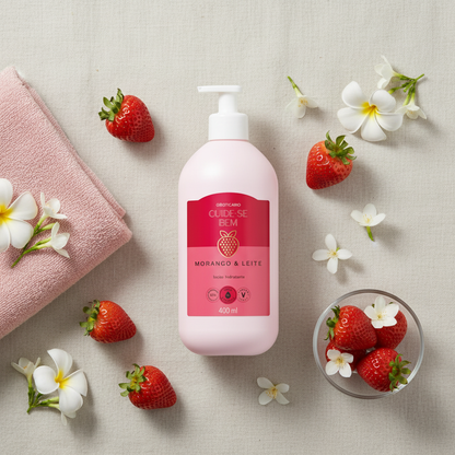 Lotion Hydratante Cuide-se Bem Fraise et Lait - Ritual de Beleza