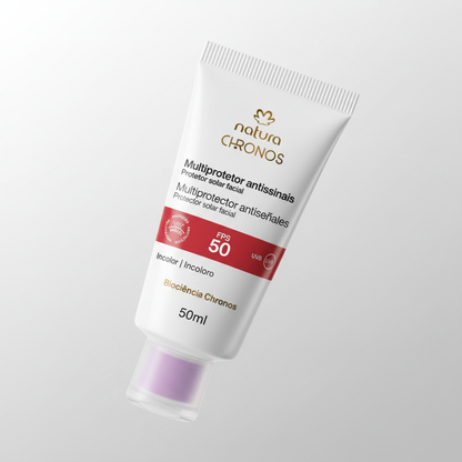 Natura Chronos Multiprotetor Antissinais FPS 50 Incolor 50ml – Degradê Branco