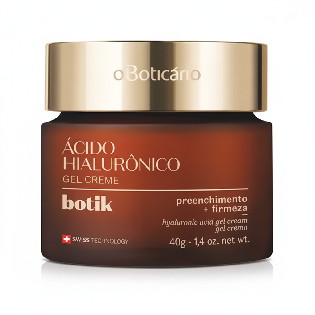 Gel Creme Facial Firmador Ácido Hialurônico Botik 40g - fundo branco
