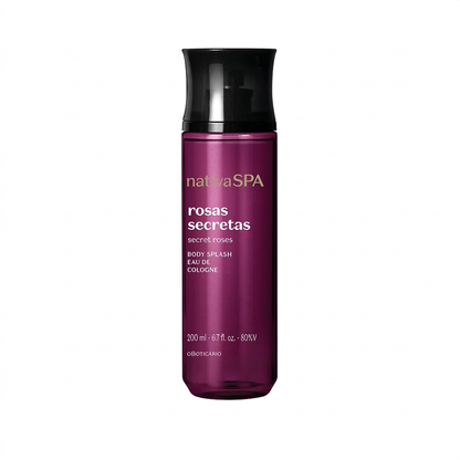 Body Splash Nativa SPA Rosas Secretas 200 ml em fundo branco