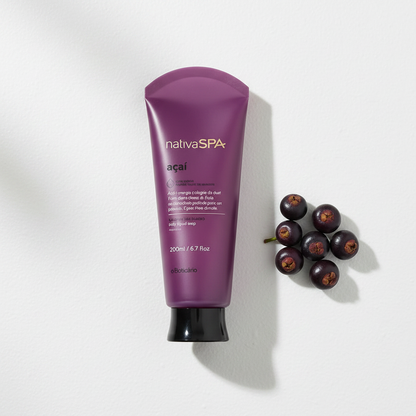 Sabonete Líquido Nativa SPA Açaí 200ml - flat lay açaí