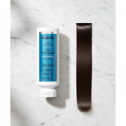Condicionador Match Liso Prolongado - produto com fio de cabelo