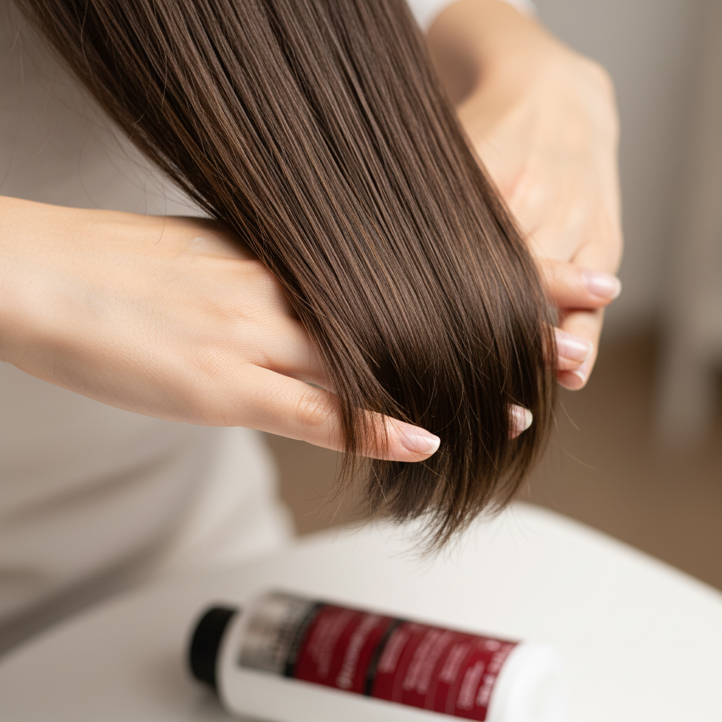 Après-shampoing Match Science Reconstruction - Aplicação em Cabelo