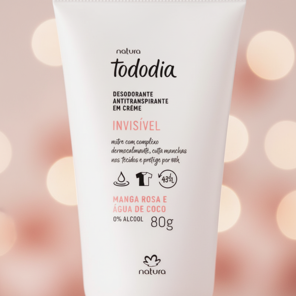 Natura TodoDia Desodorante Creme Manga Rosa e Água de Coco 80g – Detalhe Macro