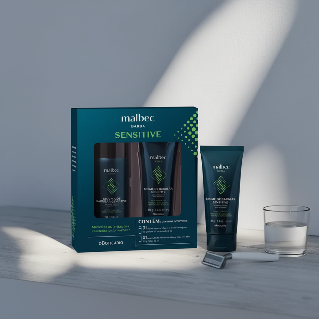 Kit Malbec Barba Sensitive - Lifestyle Banheiro