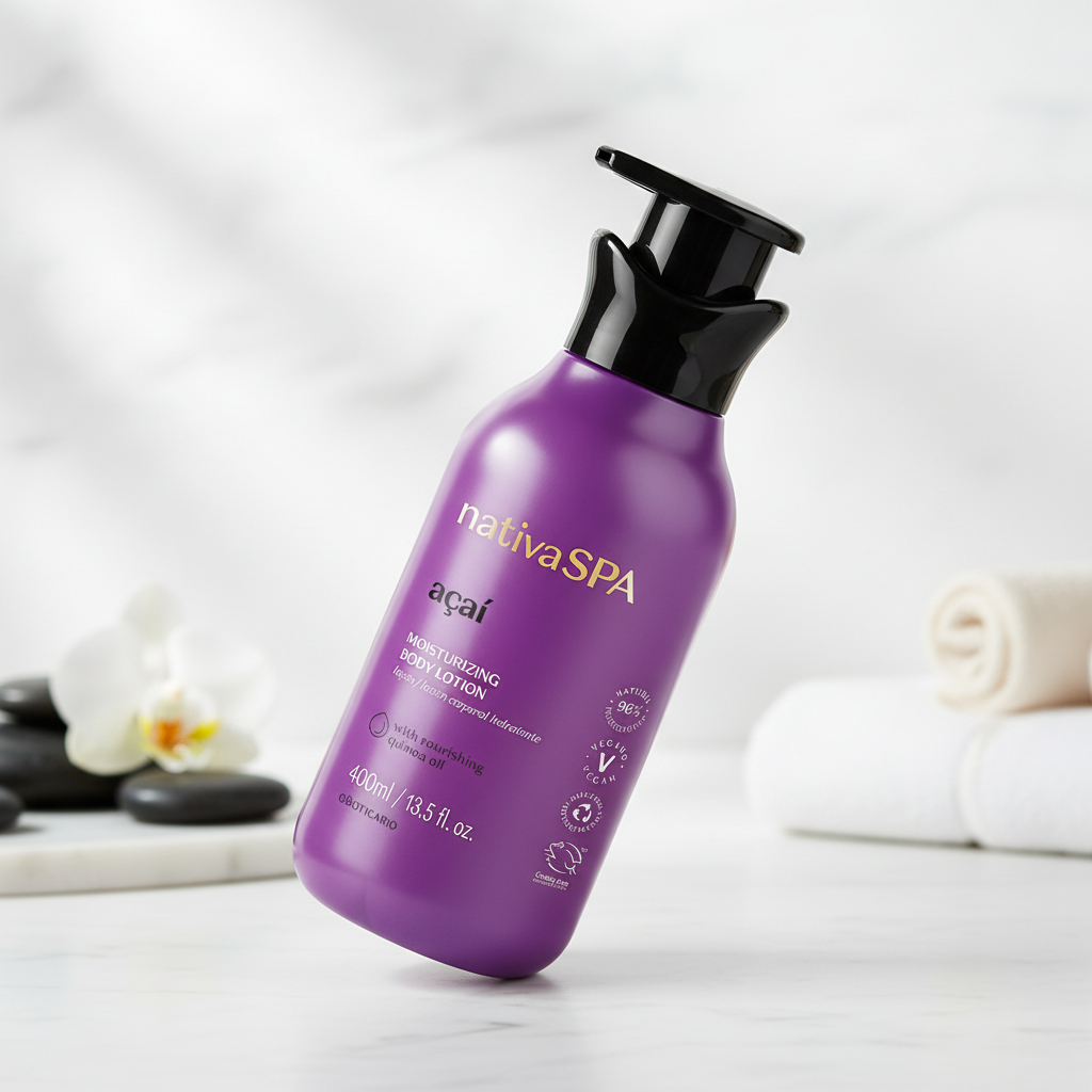 Loção Hidratante Nativa SPA Açaí - Vista em ângulo
