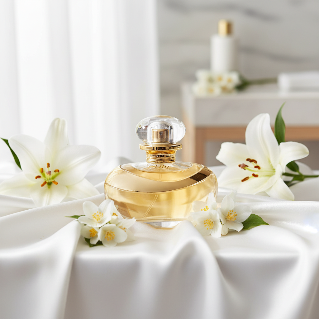 Lily Eau de Parfum com flores de lírio e jasmim
