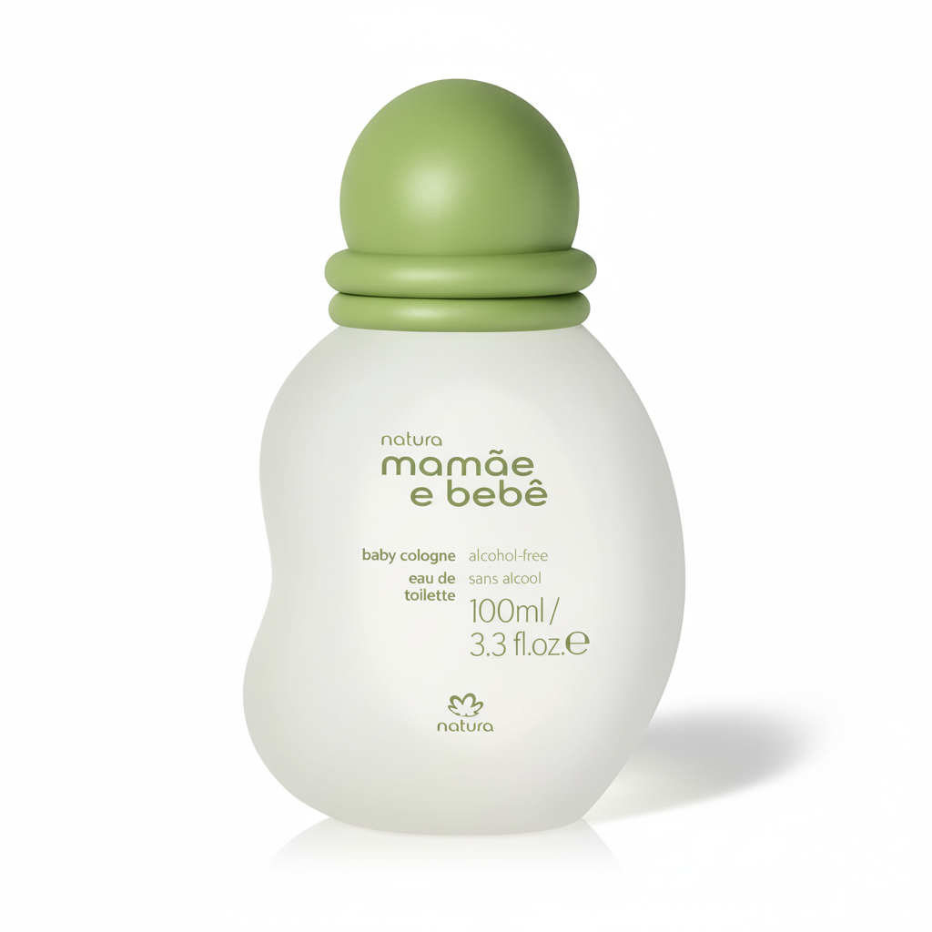 Eau de Toilette Natura Mamãe et Bébé - Vue à 45 degrés montrant l'étiquette