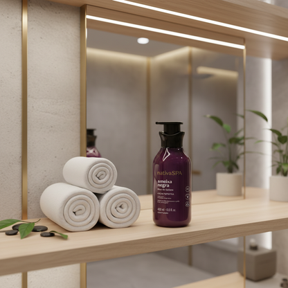 Nativa Spa em prateleira spa com toalhas