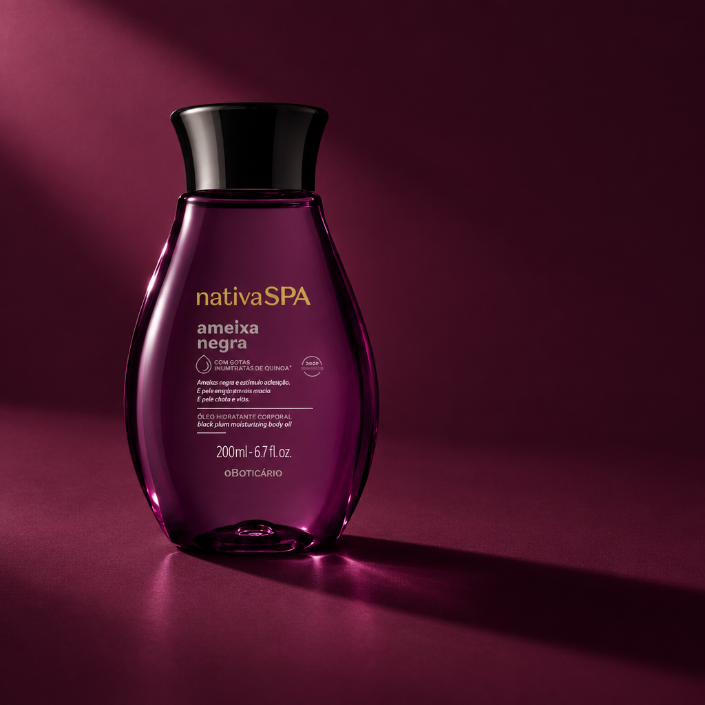 Nativa SPA Ameixa Negra Óleo Hidratante Corporal O Boticário - luz e sombra