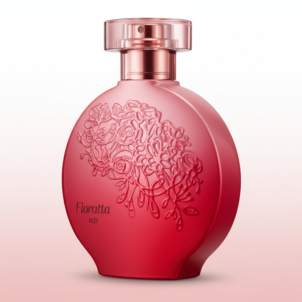 Vue latérale montrant la forme élégante et le dégradé rouge-rose