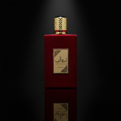 Lattafa Ameerat Al Arab - Perfume Feminino 100ml - Superfície Preta Reflexiva