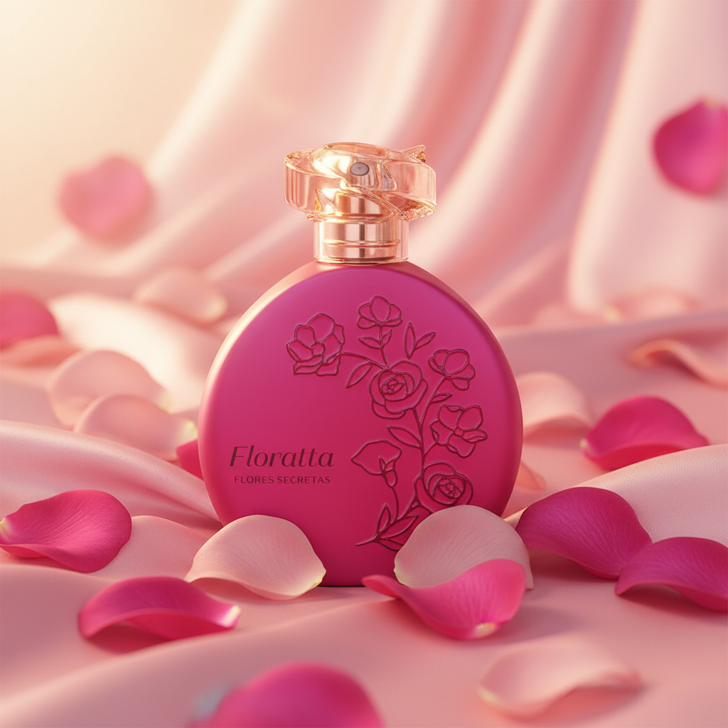Floratta Flores Secretas - seda rosa e luz dourada