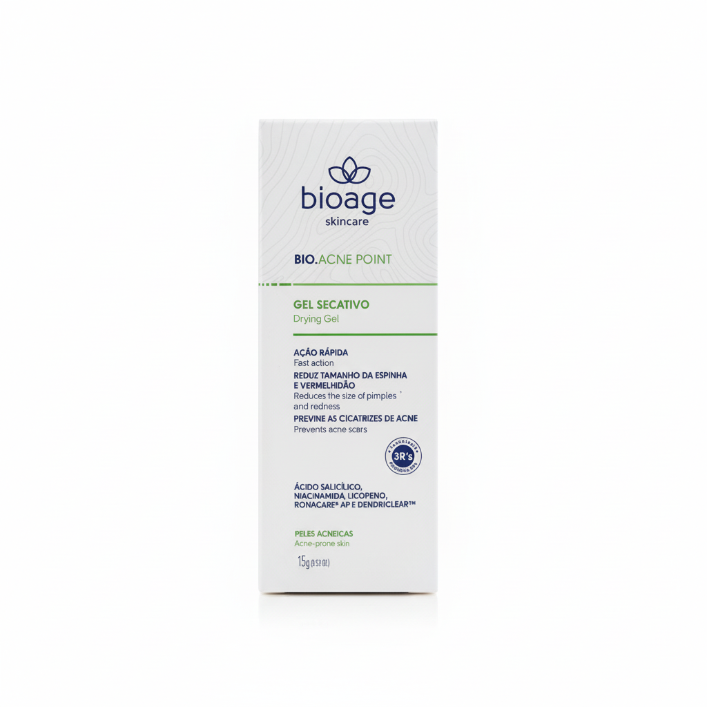 Bioage Bio.Acne Point Gel Secativo 15g - fundo branco