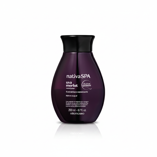 Nativa SPA Uva Merlot Óleo Bifásico Hidratante 200ml - fundo branco