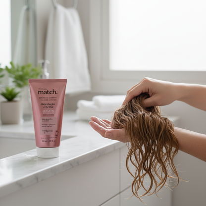 Application du leave-in sur cheveux humides