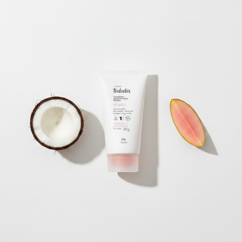 Natura TodoDia Desodorante Creme Manga Rosa e Água de Coco 80g – Flat Lay