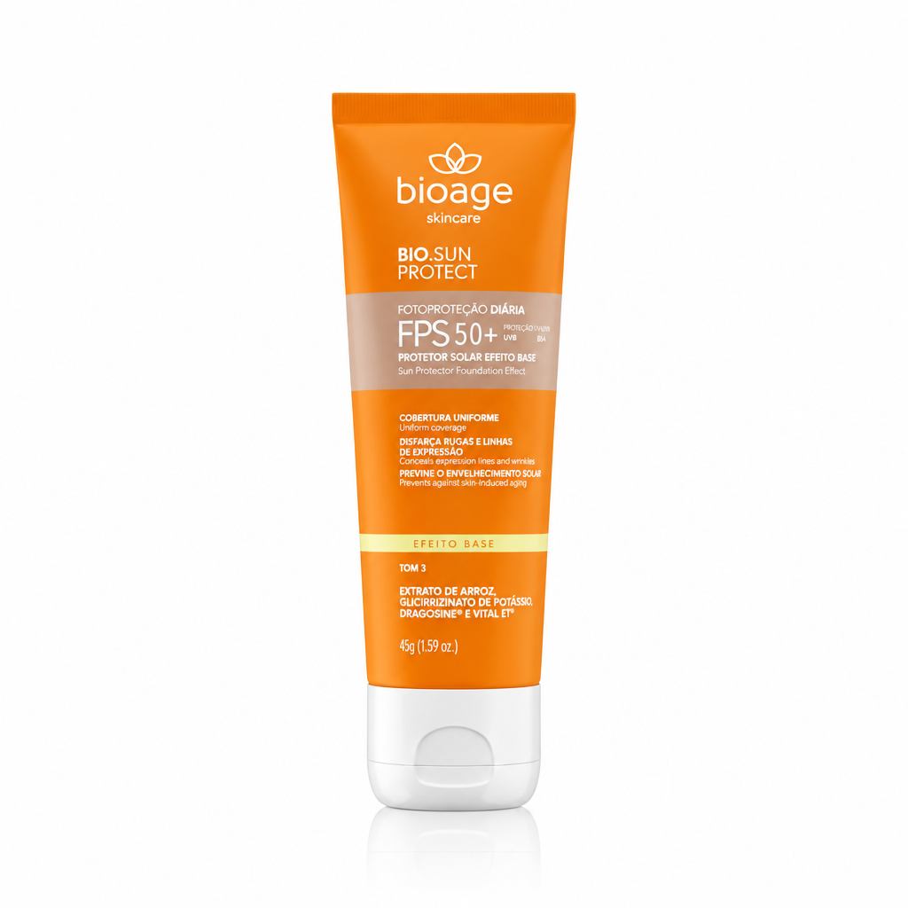 Bioage Bio-Sunprotect Protetor Solar Efeito Base FPS 50+ Tom 3, 45 g, foto principal em fundo branco