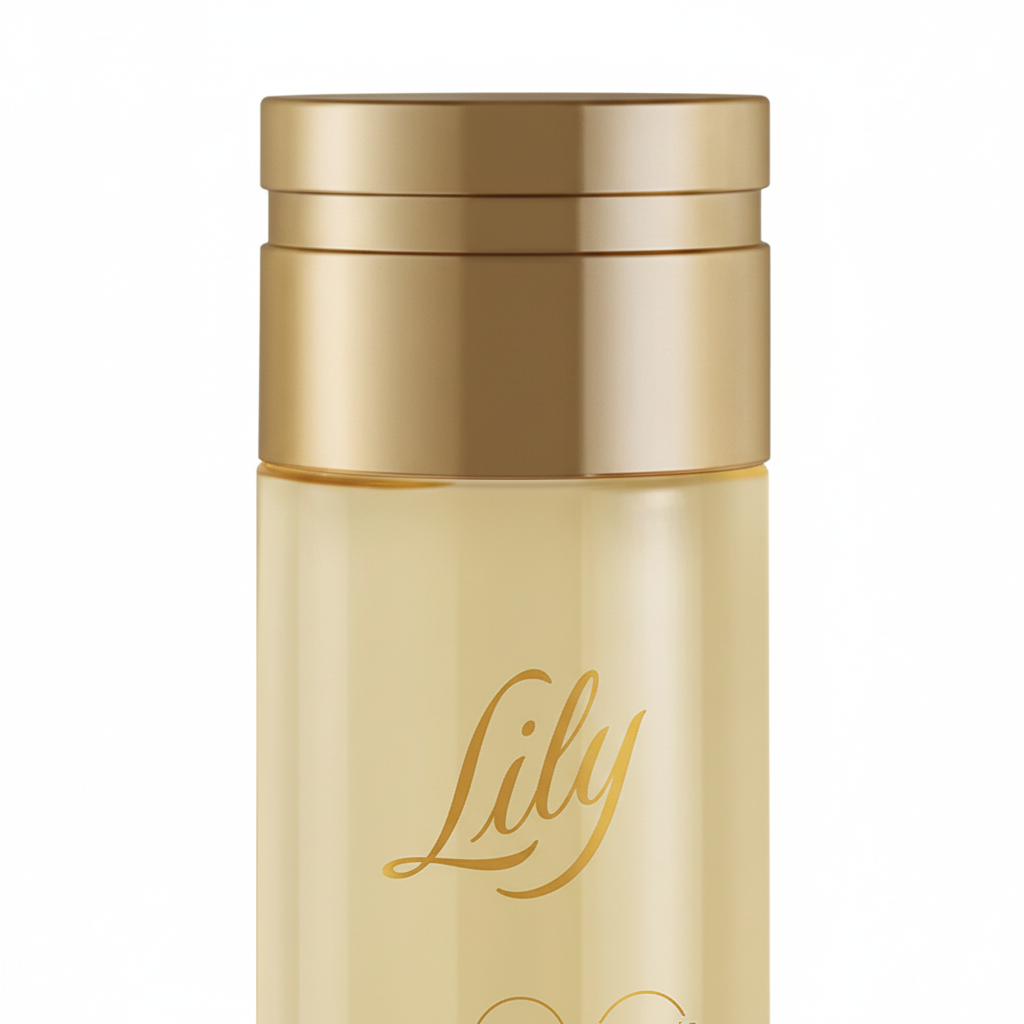 Óleo Perfumado Corporal Lily - Detalhe do cap dourado