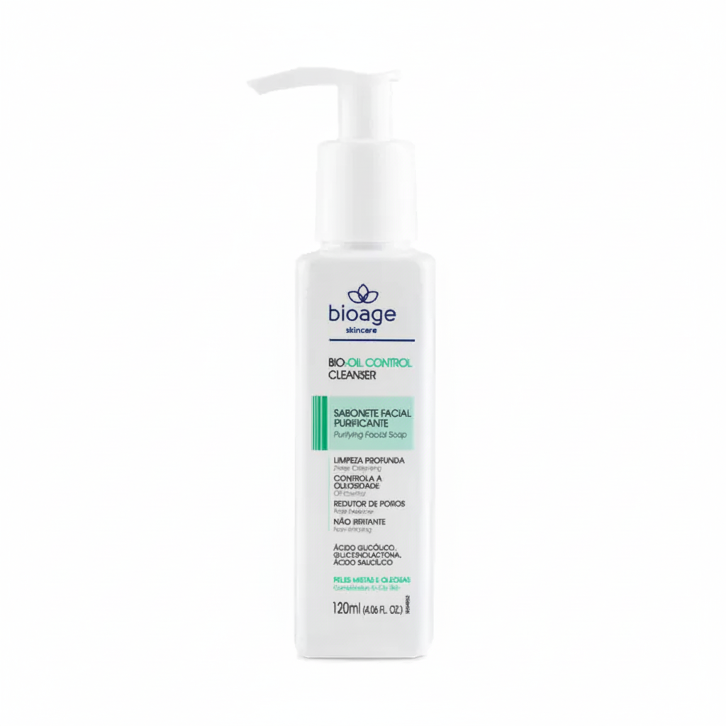 Sabonete Facial Purificante Redutor de Poros Bioage 120ml fundo branco