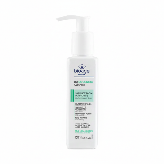 Sabonete Facial Purificante Redutor de Poros Bioage 120ml fundo branco