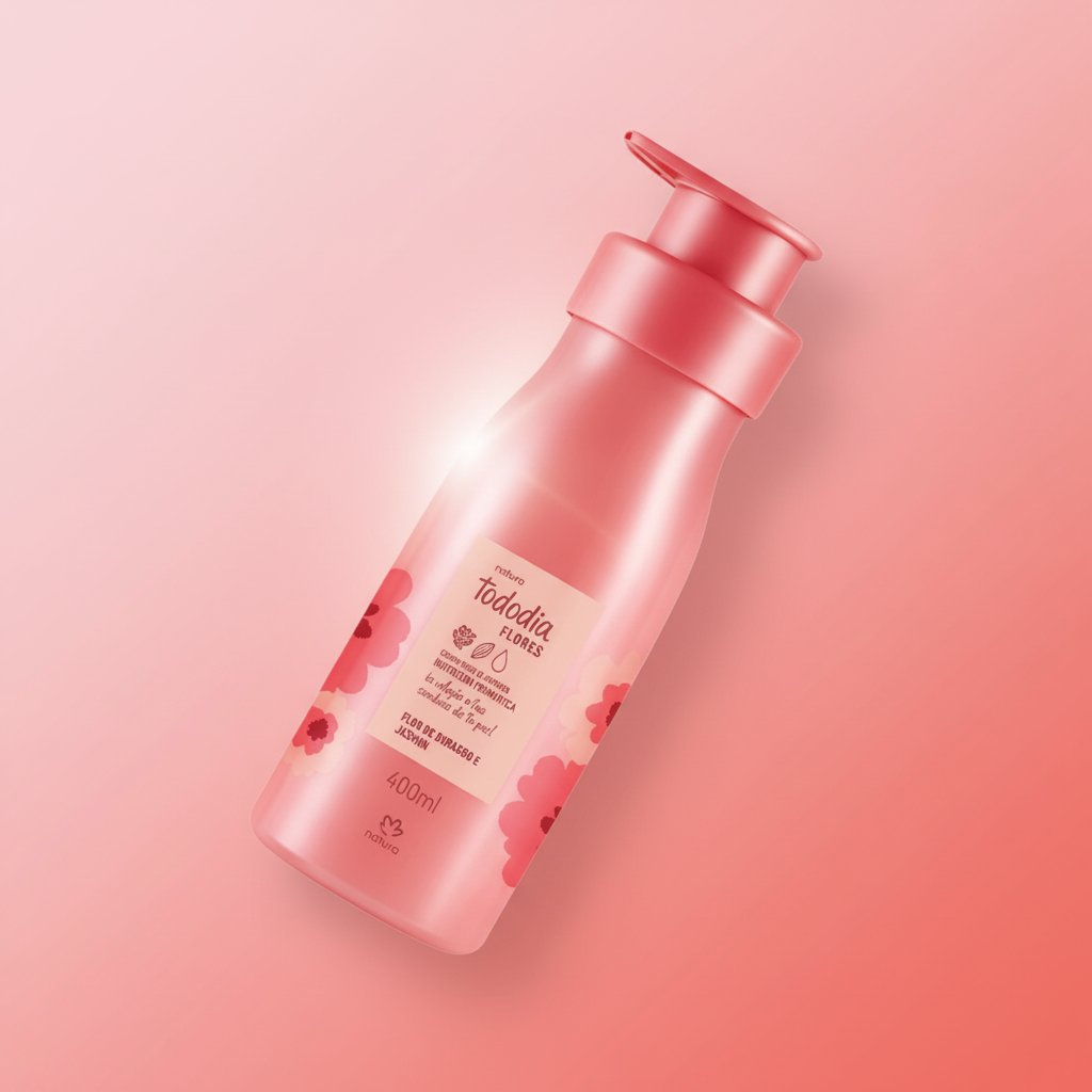 Natura TodoDia Flores Creme Hidratante Flor de Pêssego e Jasmin 400ml – Degradê Rosa