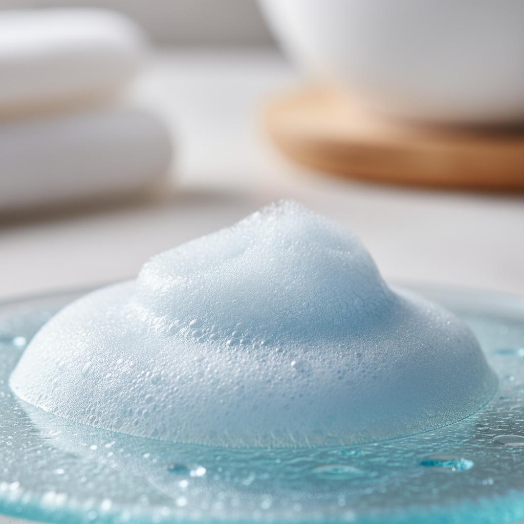 Texture mousse fraîche du gel douche