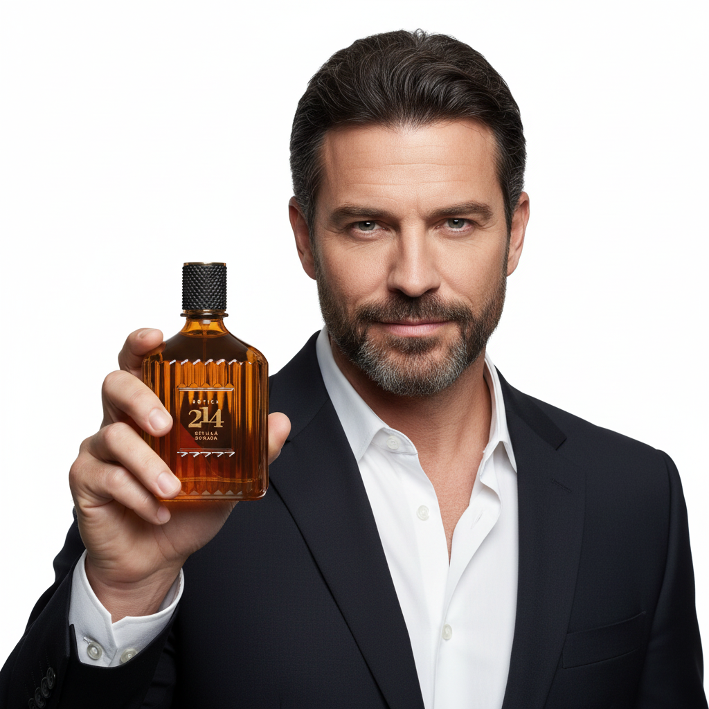 Modelo masculino com Botica 214 Sevilla Dorada Eau de Parfum 90ml