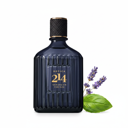 Botica 214 Verano en Firenze Eau de Parfum 90ml - flat lay lavanda e manjericão