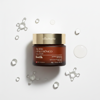 Gel Creme Facial Firmador Ácido Hialurônico Botik 40g - flat lay ingrediente