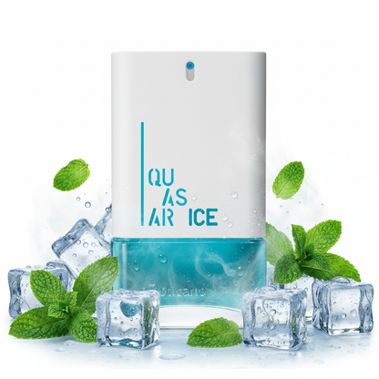 Quasar Ice com folhas de menta e cubos de gelo frescor extremo