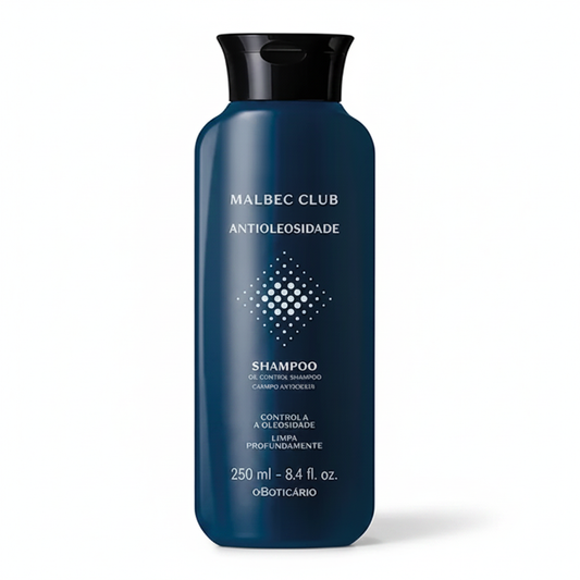 Shampoo Malbec Club Antioleosidade 250ml – fundo branco