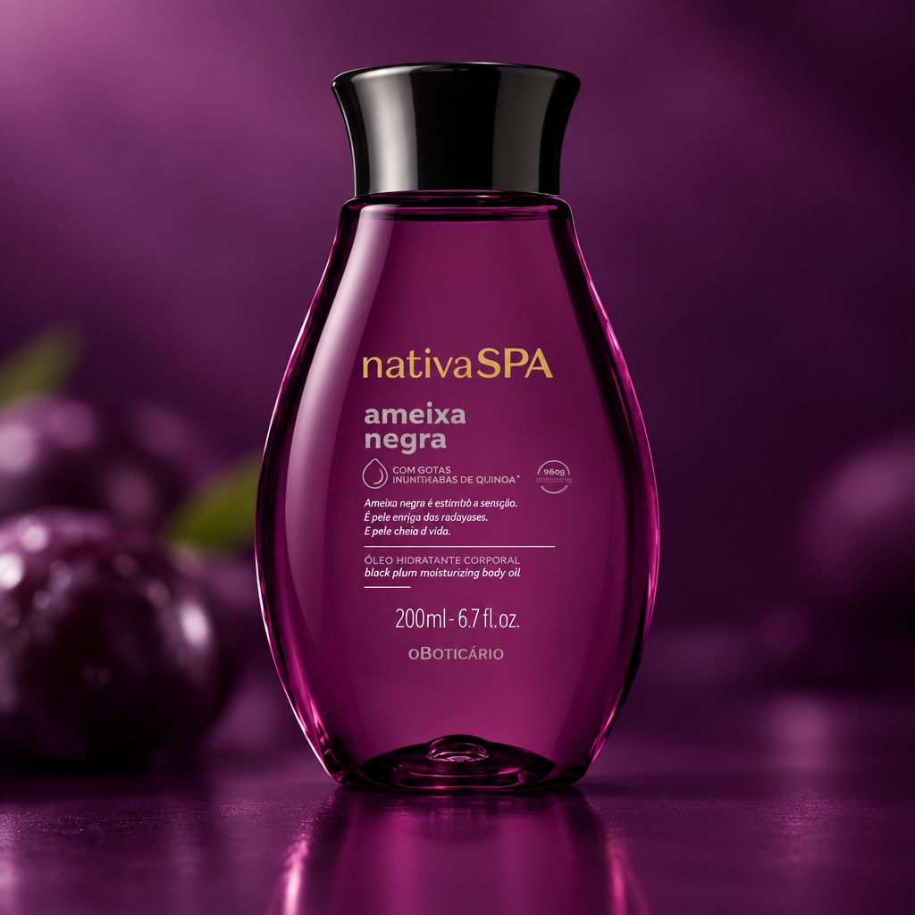 Nativa SPA Ameixa Negra Óleo Hidratante Corporal O Boticário - detalhe premium