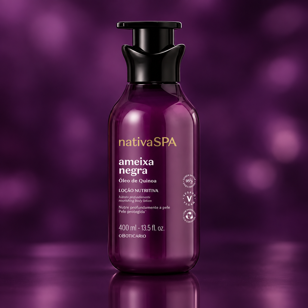 Nativa SPA Ameixa Negra Loção Nutritiva O Boticário - detalhe premium