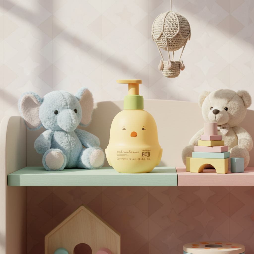 Boti Baby em prateleira de quarto infantil