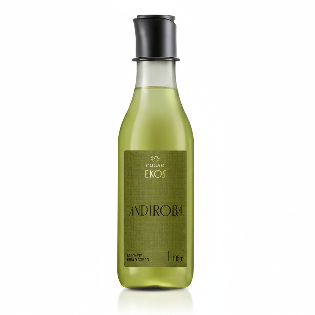Sabonete Líquido Corporal Natura Ekos Andiroba 195 ml em fundo branco