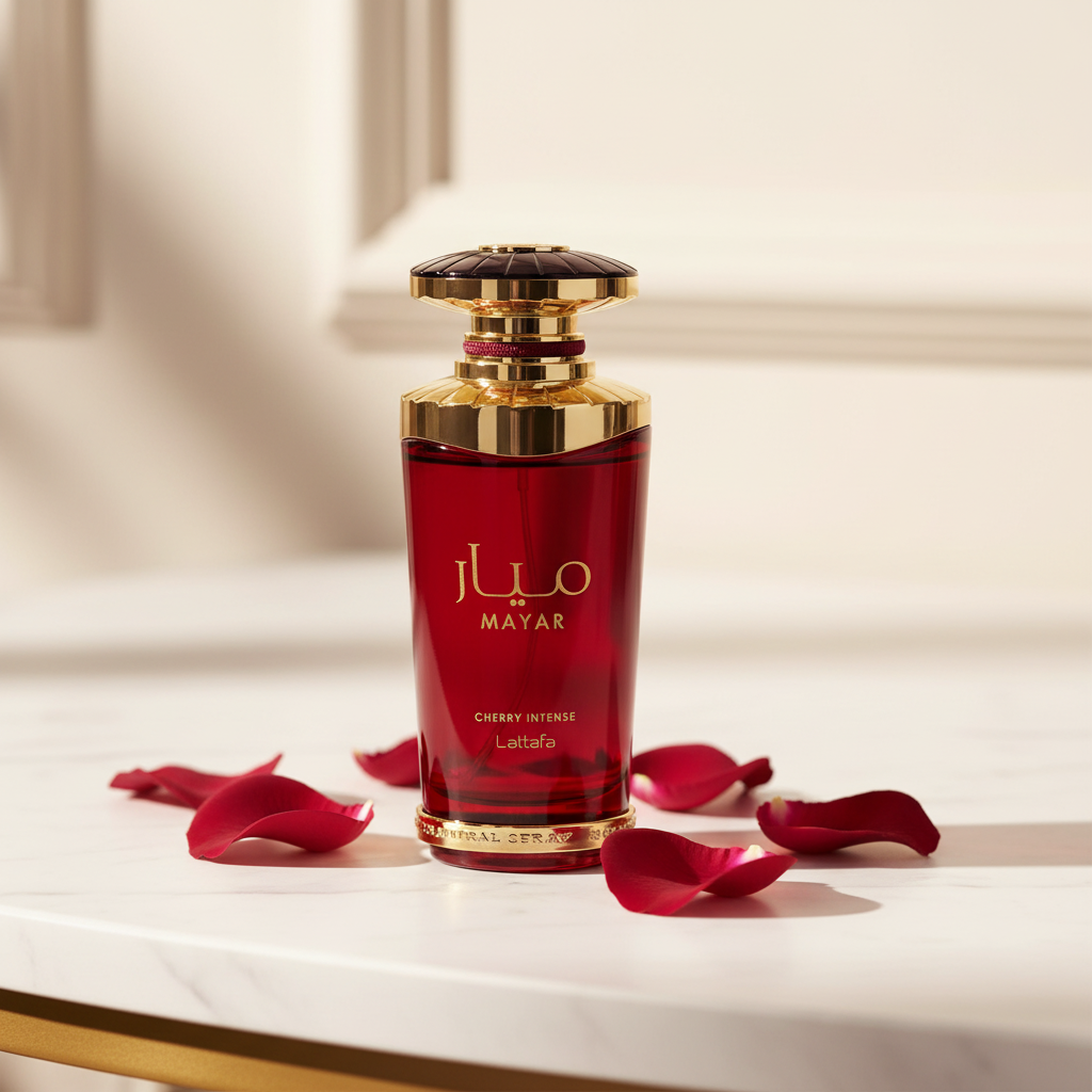 Lattafa Mayar Cherry Intense EDP 100ml — ambiente feminino