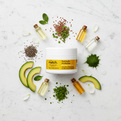 Máscara Match - Flat Lay Ingredientes