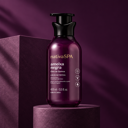 Nativa SPA Ameixa Negra Loção Nutritiva O Boticário - composição arquitetônica