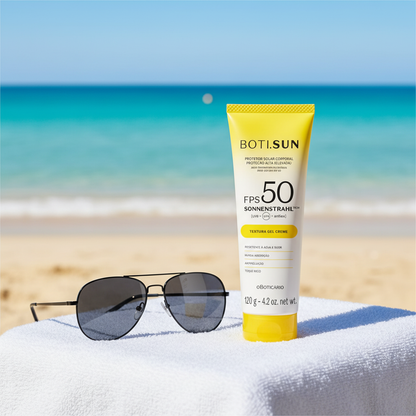 Boti.Sun Protetor Solar FPS 50 lifestyle praia