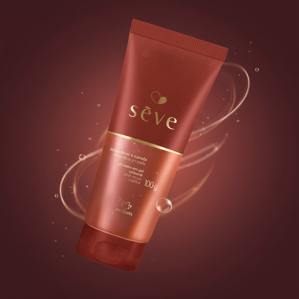 Sabonete Gel Sève Amêndoas e Canela - degrâde terracotta