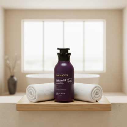 Nativa Spa em prateleira spa com toalhas